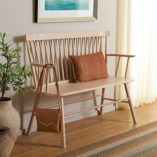 Blanchard Spindle Back Settee in Whitewashed