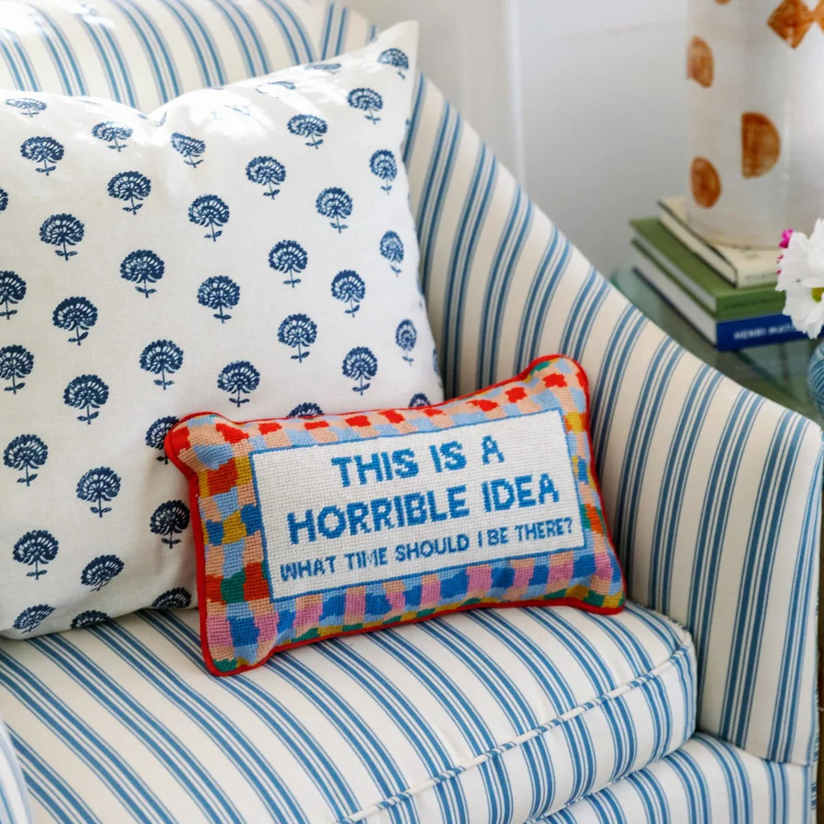 Horrible Idea Needlepoint Pillow - The Mayfair Hall