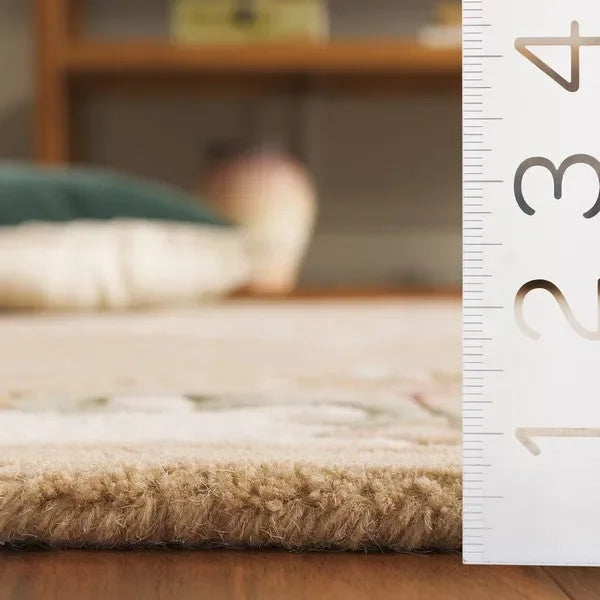 Aubusson Wool Rug in Beige and Ivory - The Mayfair Hall