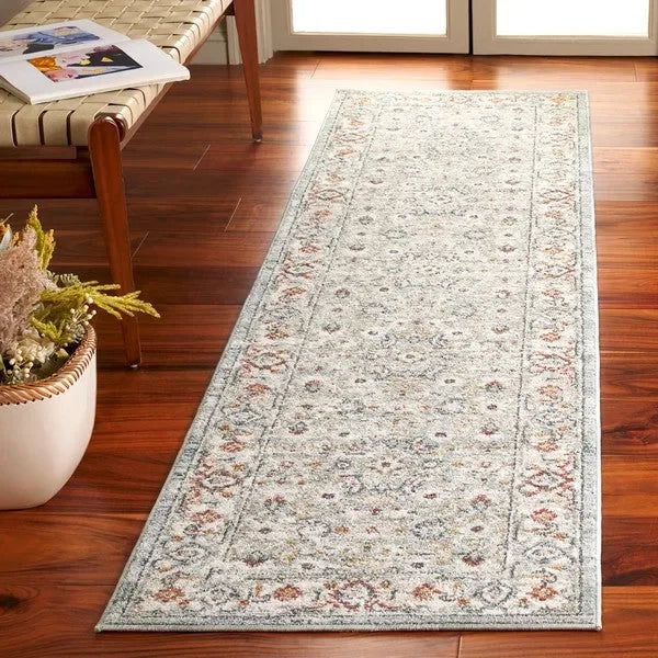 Avalon Polyester Rug in Light Blue and Ivory - The Mayfair Hall