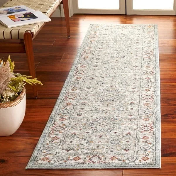 Avalon Polyester Rug in Light Blue and Ivory - The Mayfair Hall