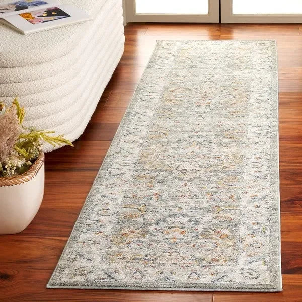 Avalon Polyester Rug in Gray and Light Blue - The Mayfair Hall