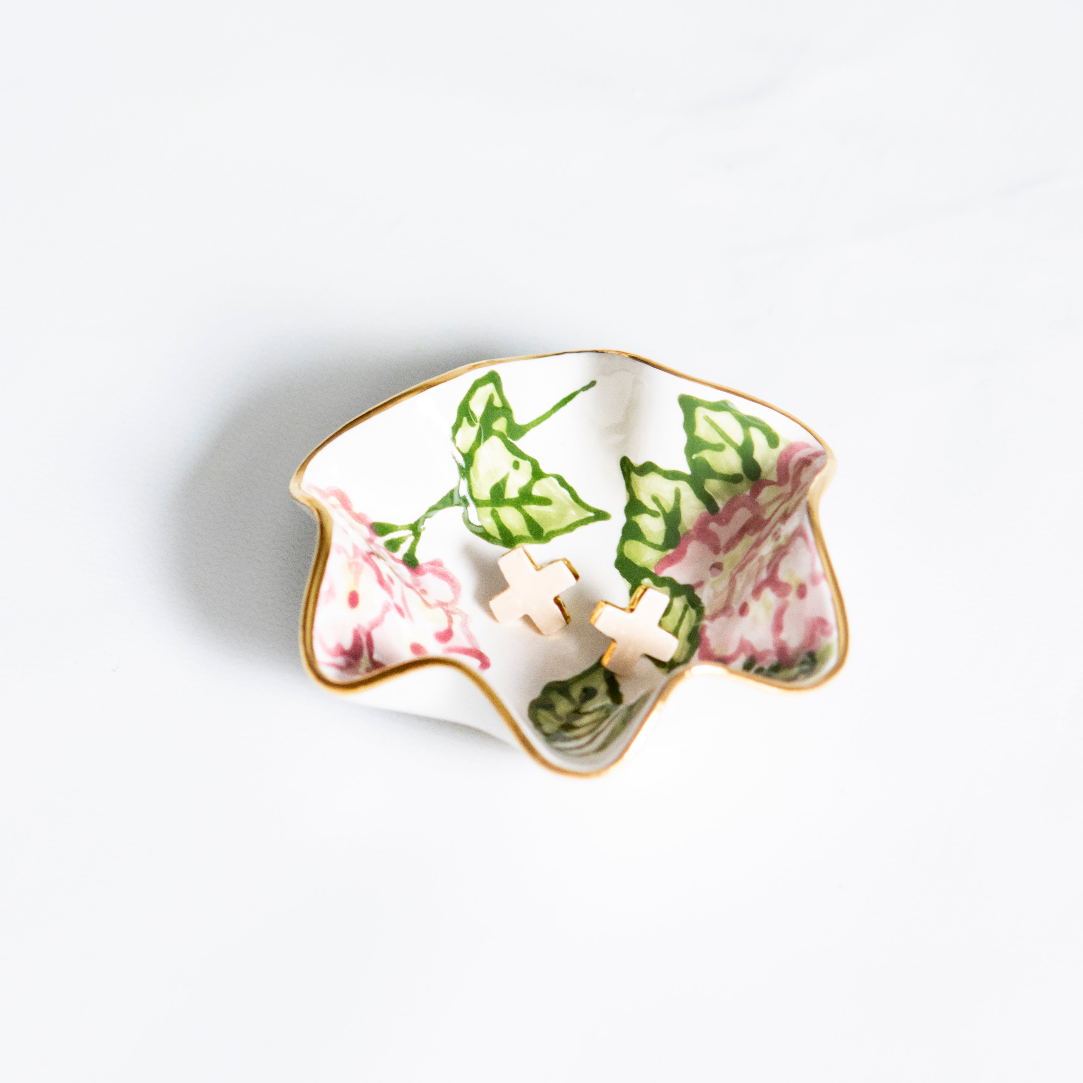 Ami Pink Hydrangea Bowl - Ring Dish