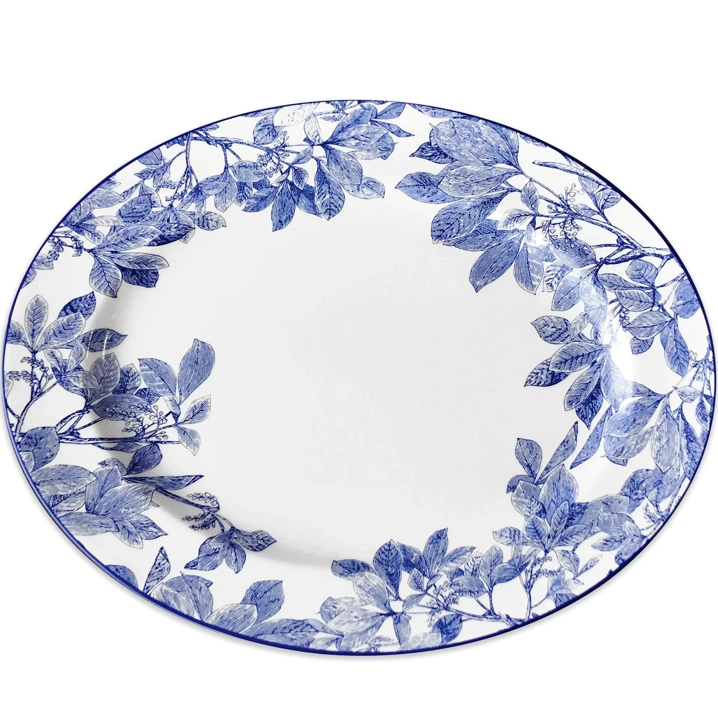Arbor Rimmed Porcelain Oval Platter - The Mayfair Hall