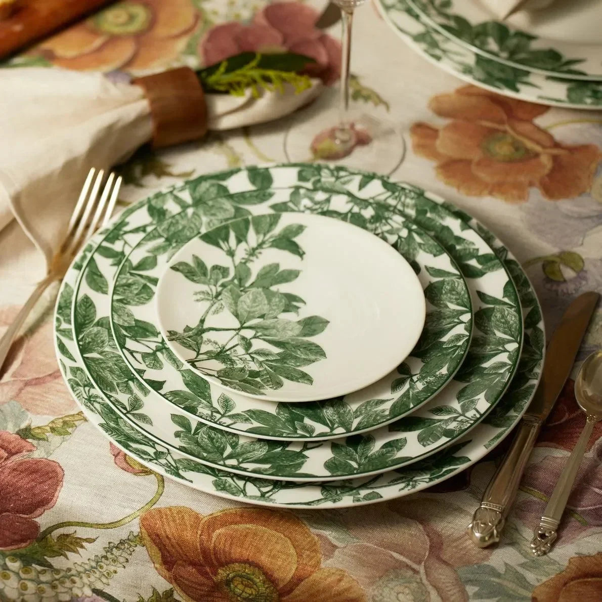 Arbor Rimmed Porcelain Salad Plate - The Mayfair Hall