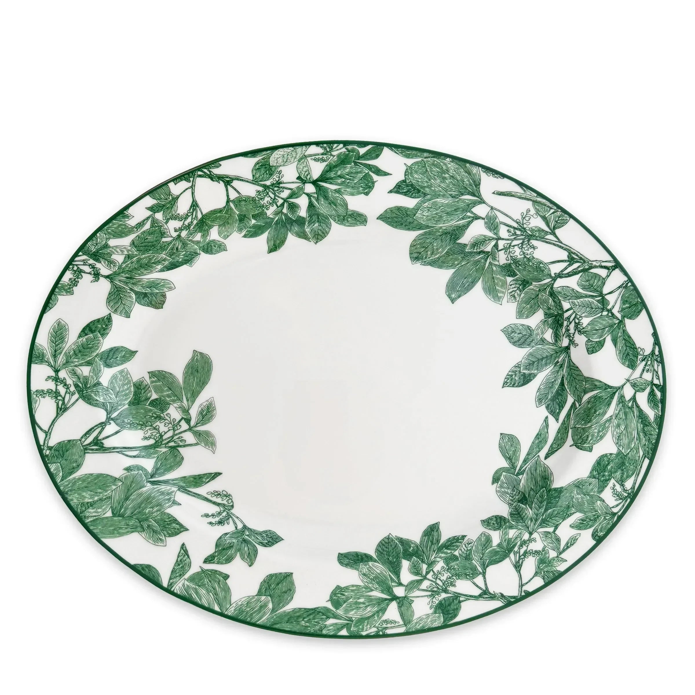 Arbor Rimmed Porcelain Oval Platter - The Mayfair Hall