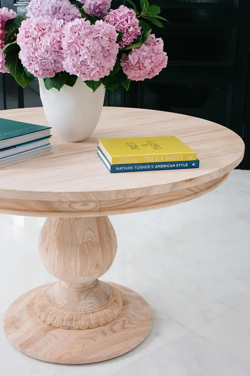 48" Charlotte Pedestal Table (Natural) - The Mayfair Hall