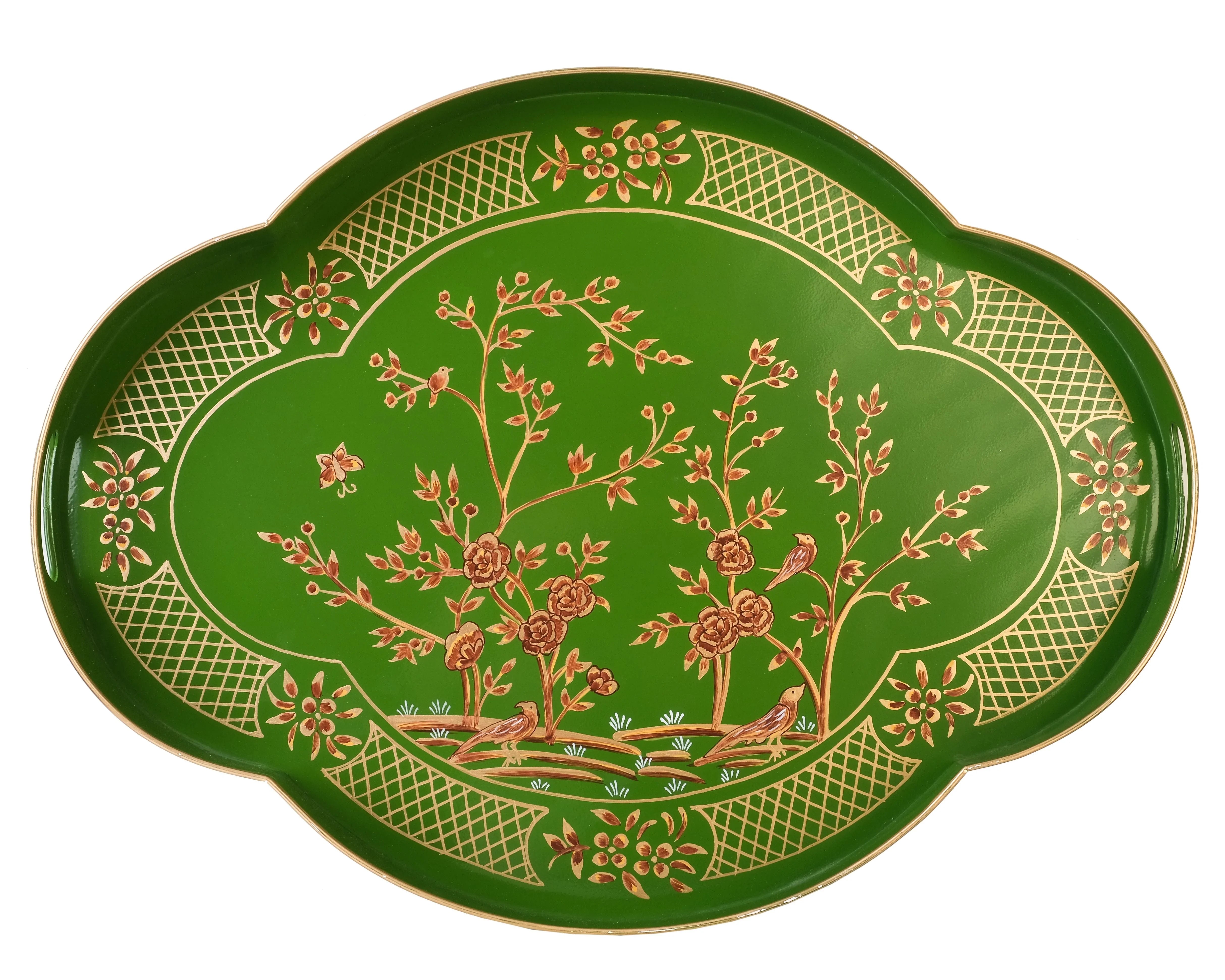 Moss Green Scalloped Tray - The Mayfair Hall