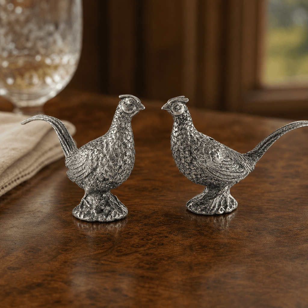 Pewter Pheasants Salt & Pepper Set