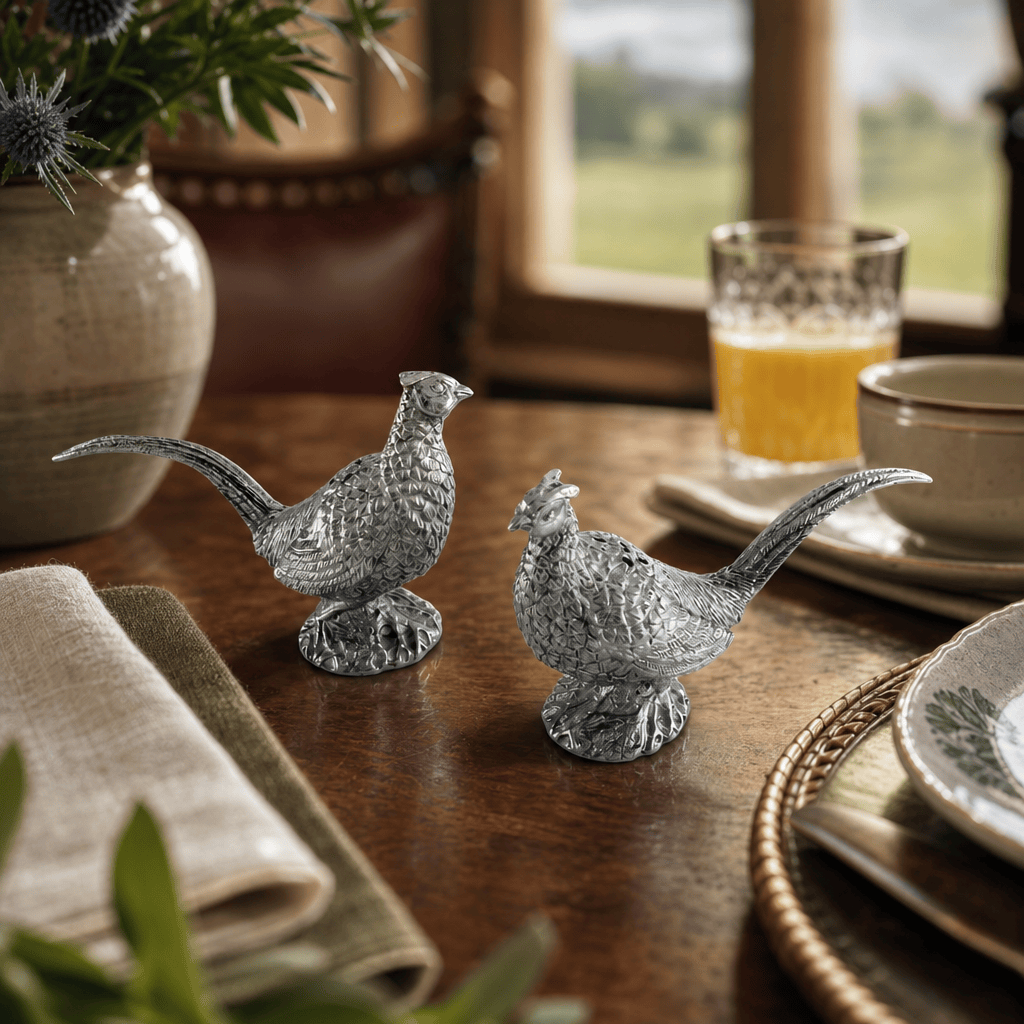 Pewter Pheasants Salt & Pepper Set