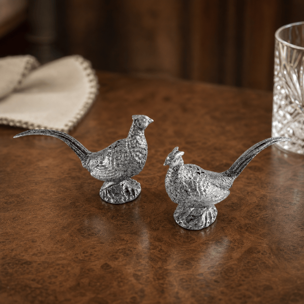 Pewter Pheasants Salt & Pepper Set