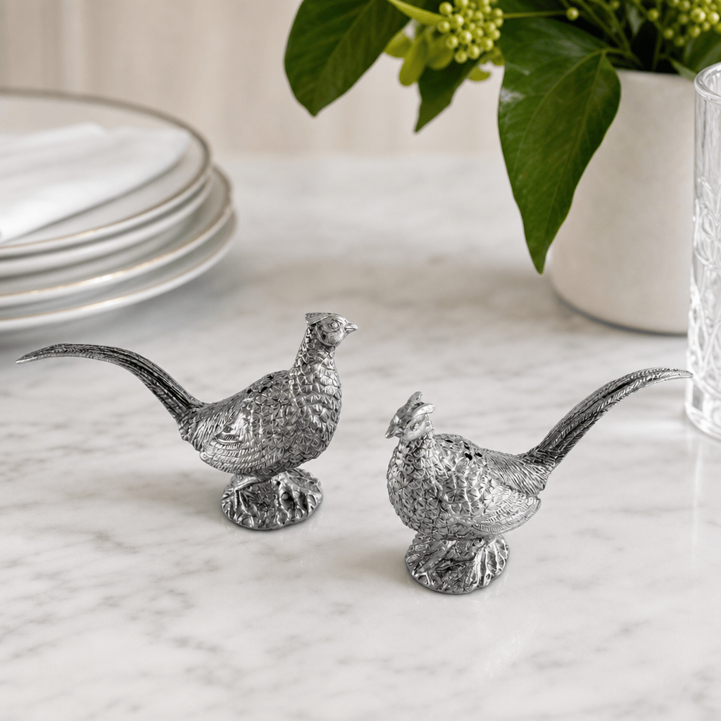 Pewter Pheasants Salt & Pepper Set