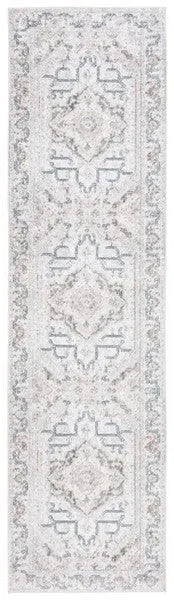 Baltimore Polyester Rug in Light Gray and Rust - The Mayfair Hall