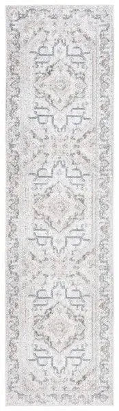 Baltimore Polyester Rug in Light Gray and Rust - The Mayfair Hall