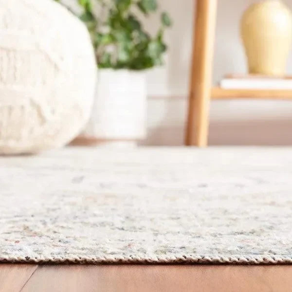 Baltimore Polyester Rug in Light Gray and Rust - The Mayfair Hall