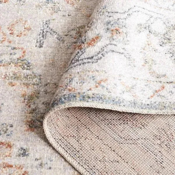 Baltimore Polyester Rug in Light Gray and Rust - The Mayfair Hall