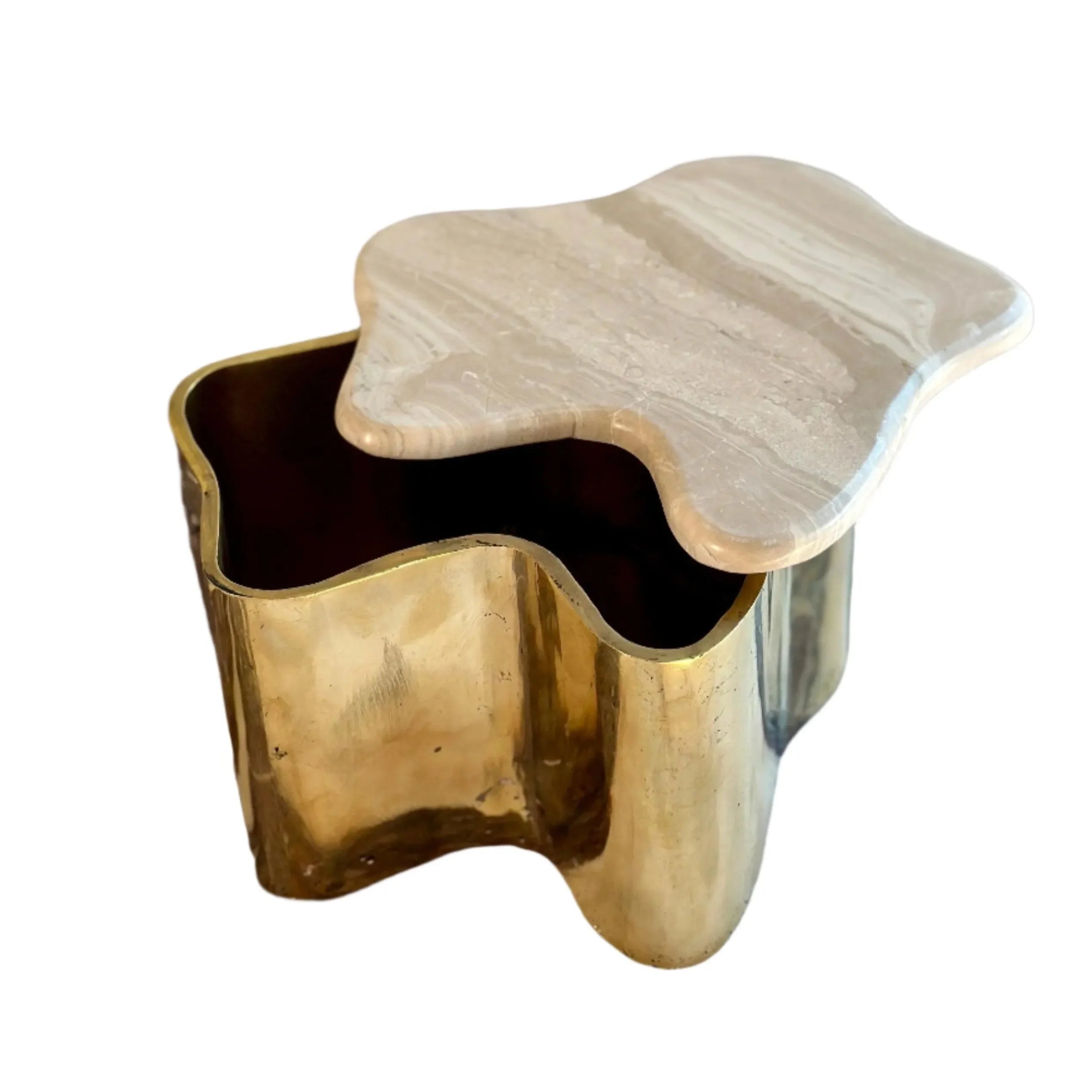 Flo Box in Brass with Oyster Lid - The Mayfair Hall