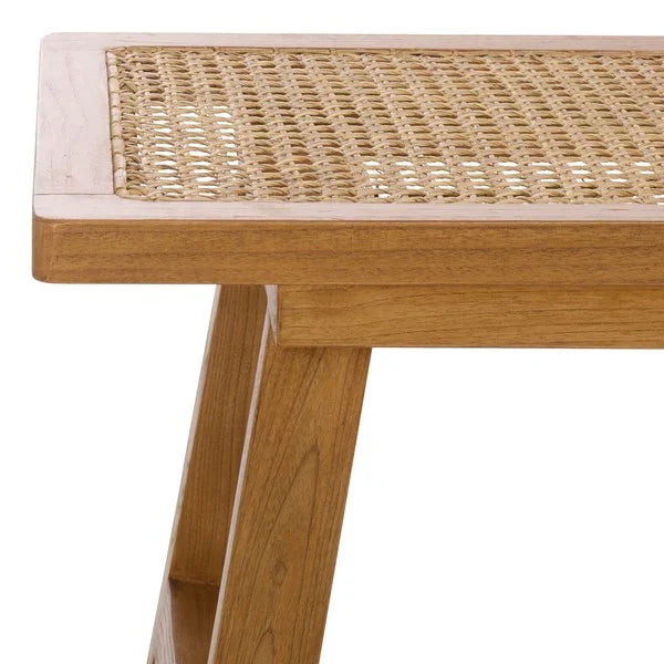 Henrik Wood & Rattan Cane Bench in Natural