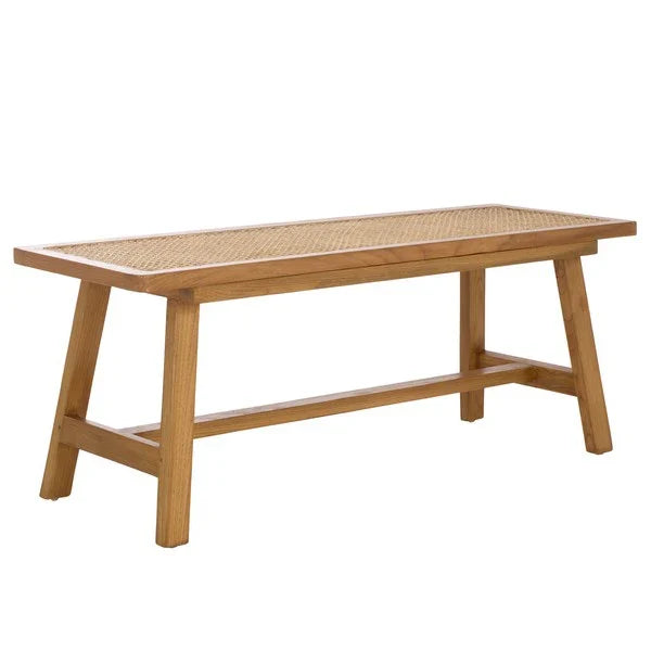 Henrik Wood & Rattan Cane Bench in Natural