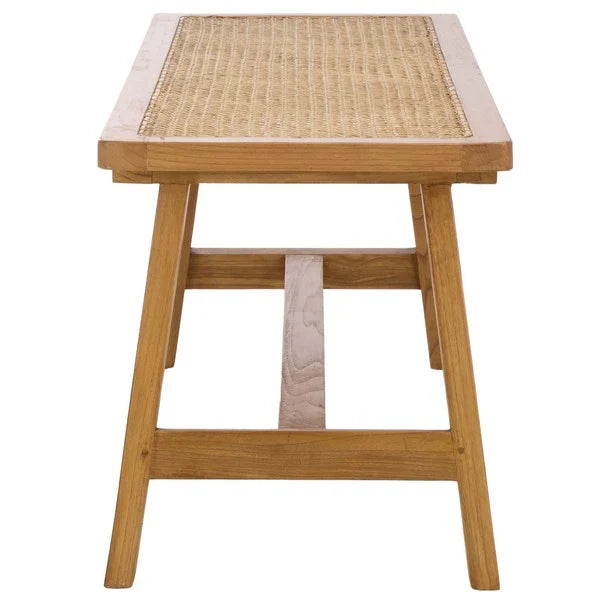 Henrik Wood & Rattan Cane Bench in Natural