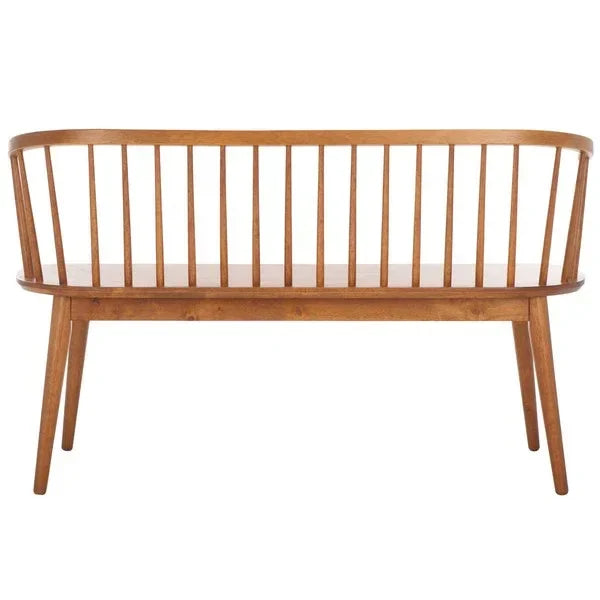 Blanchard Wood Bench in Honey with Spindle Back - The Mayfair Hall