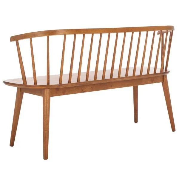 Blanchard Wood Bench in Honey with Spindle Back - The Mayfair Hall