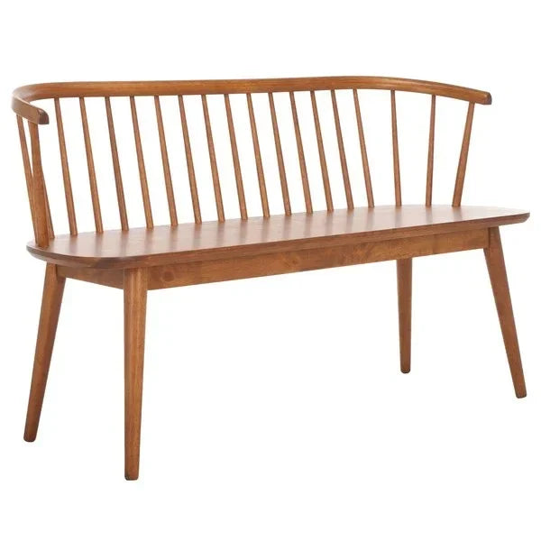 Blanchard Wood Bench in Honey with Spindle Back - The Mayfair Hall