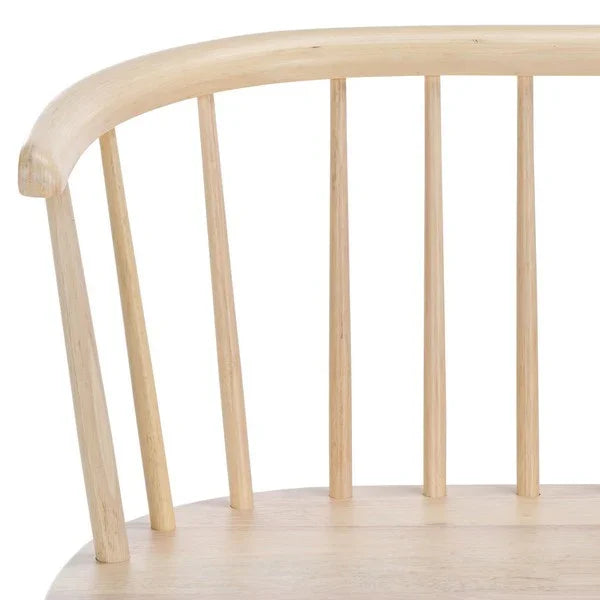 Blanchard Wood Bench in White-Washed with Spindle Back - The Mayfair Hall