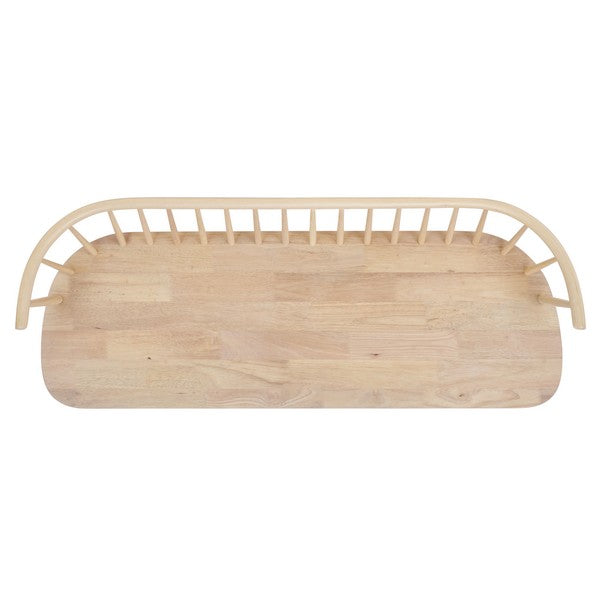 Blanchard Wood Bench in White Wash with Spindle Back