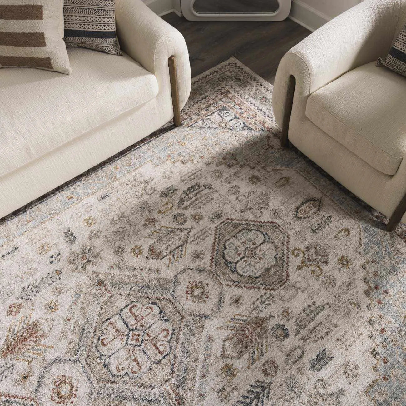 Kouta Cream and Light Gray Area Rug