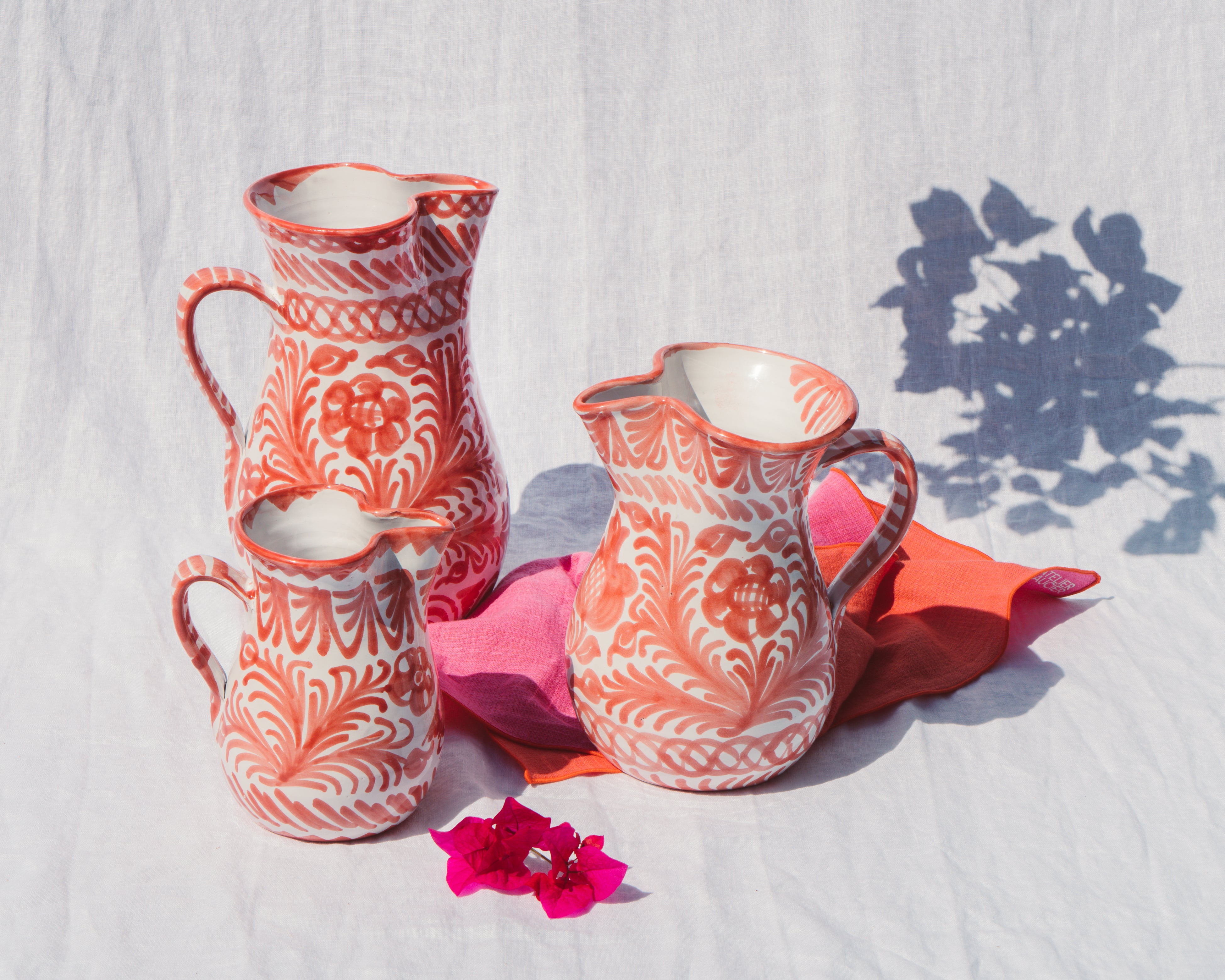 Small pitcher with hand painted designs