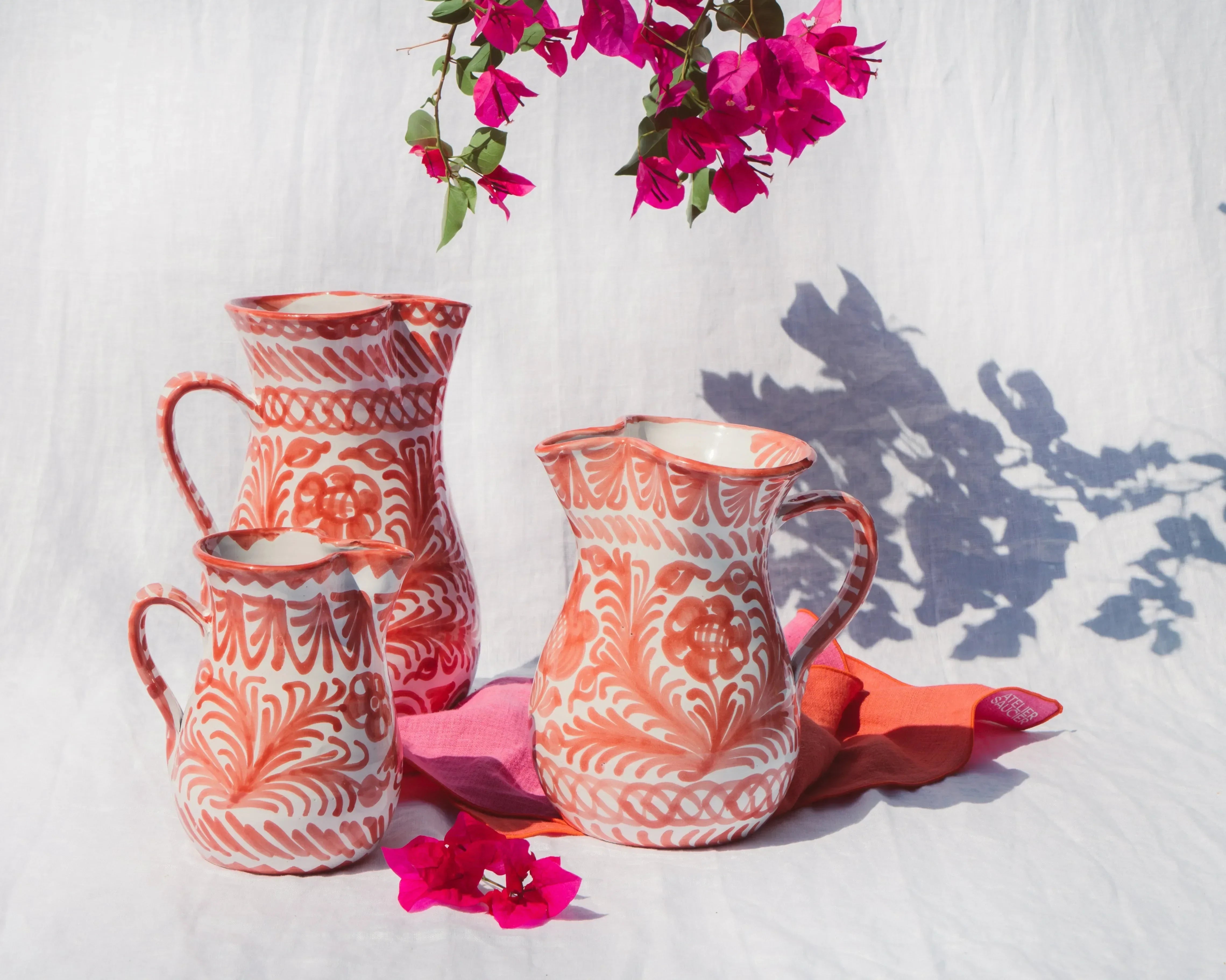 Medium pitcher with hand painted designs - The Mayfair Hall
