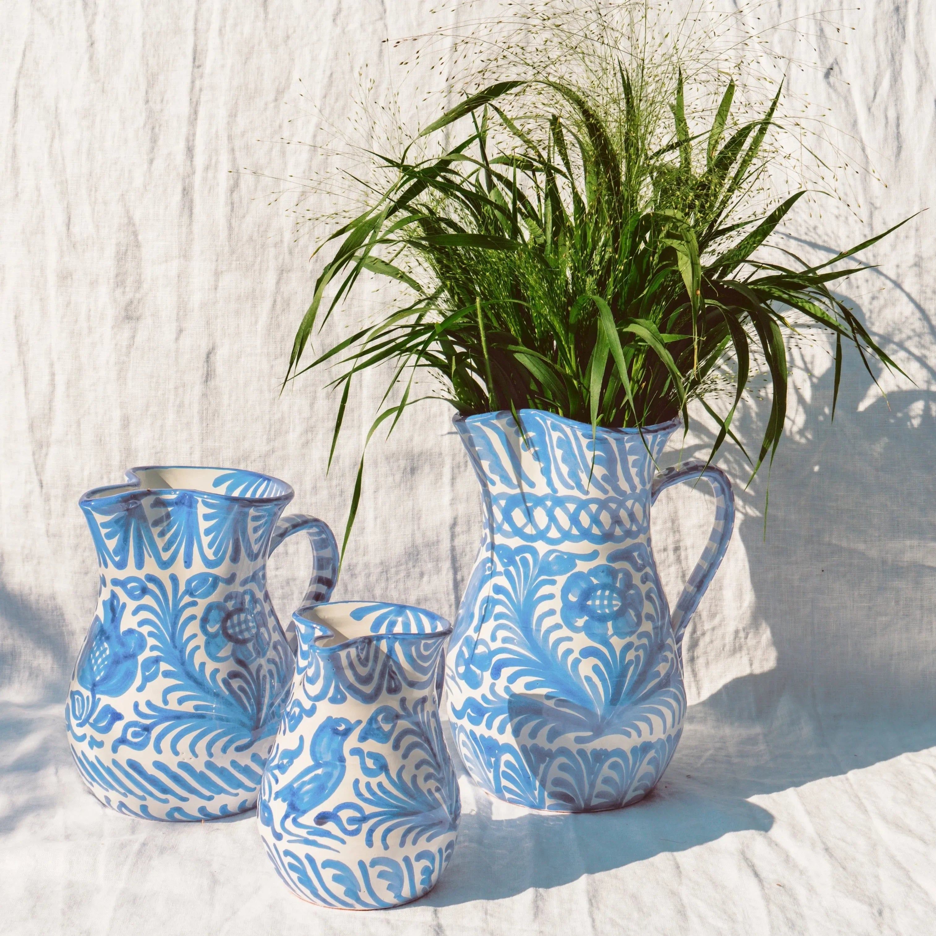 Large pitcher with hand painted designs - The Mayfair Hall
