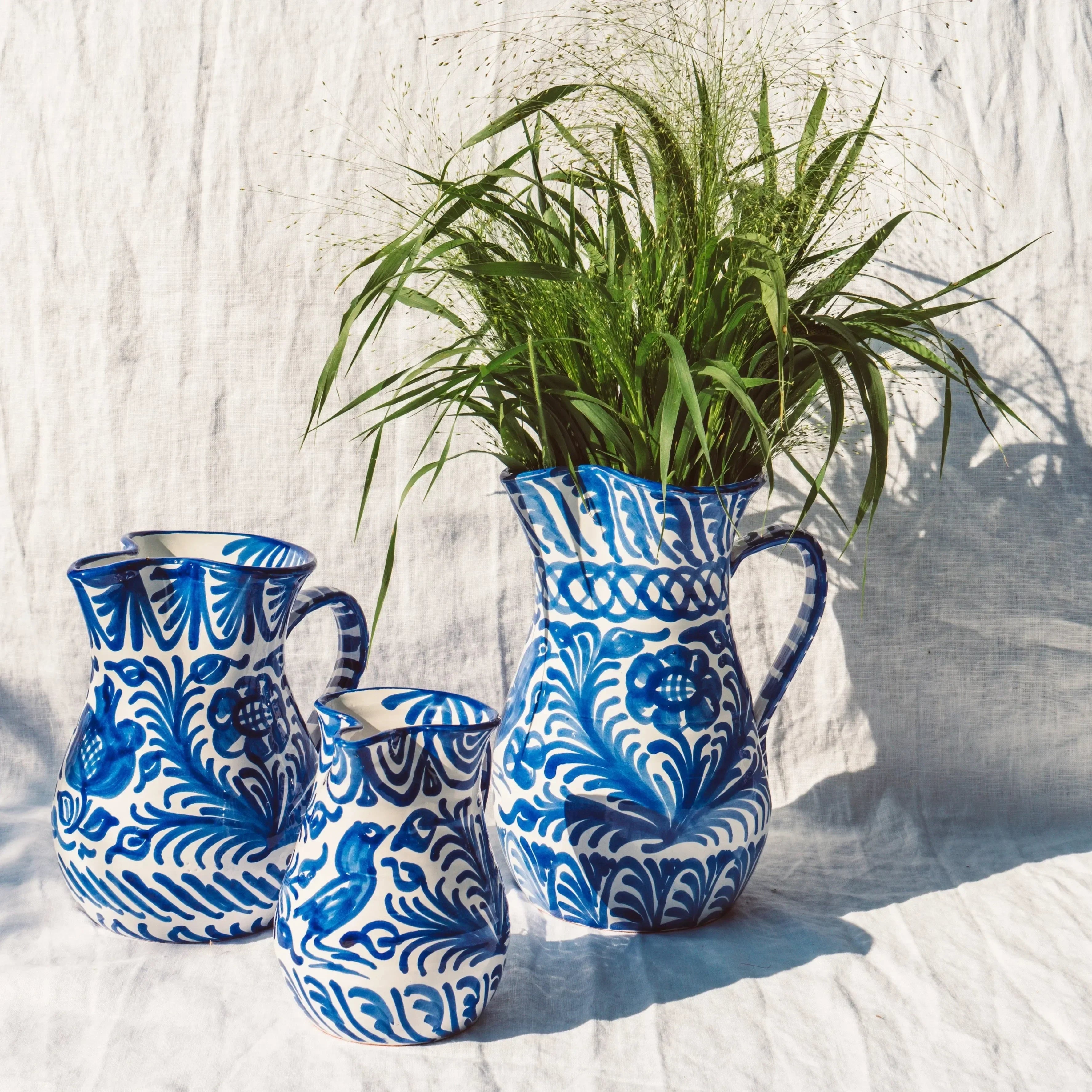 Large pitcher with hand painted designs - The Mayfair Hall