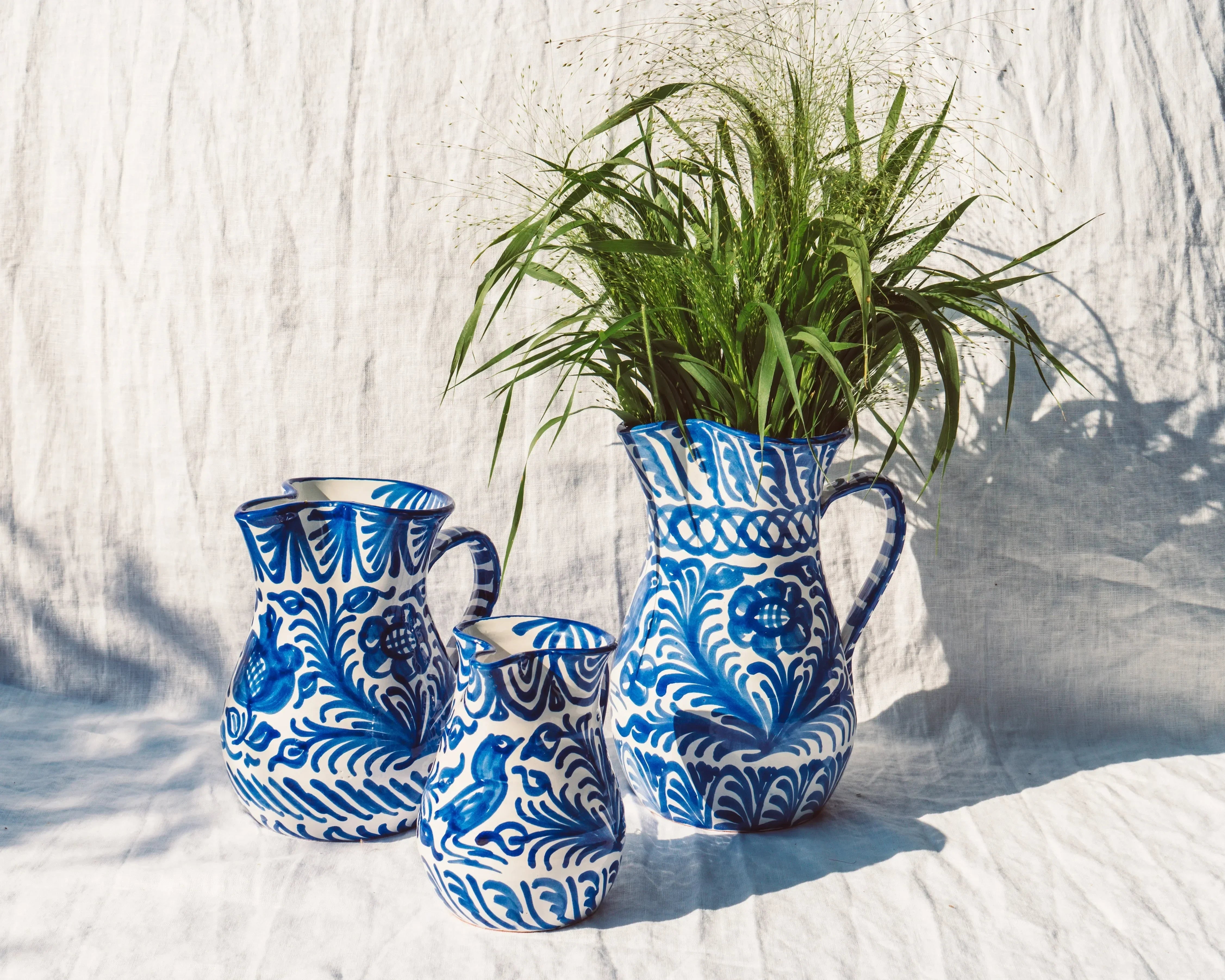 Medium pitcher with hand painted designs - The Mayfair Hall