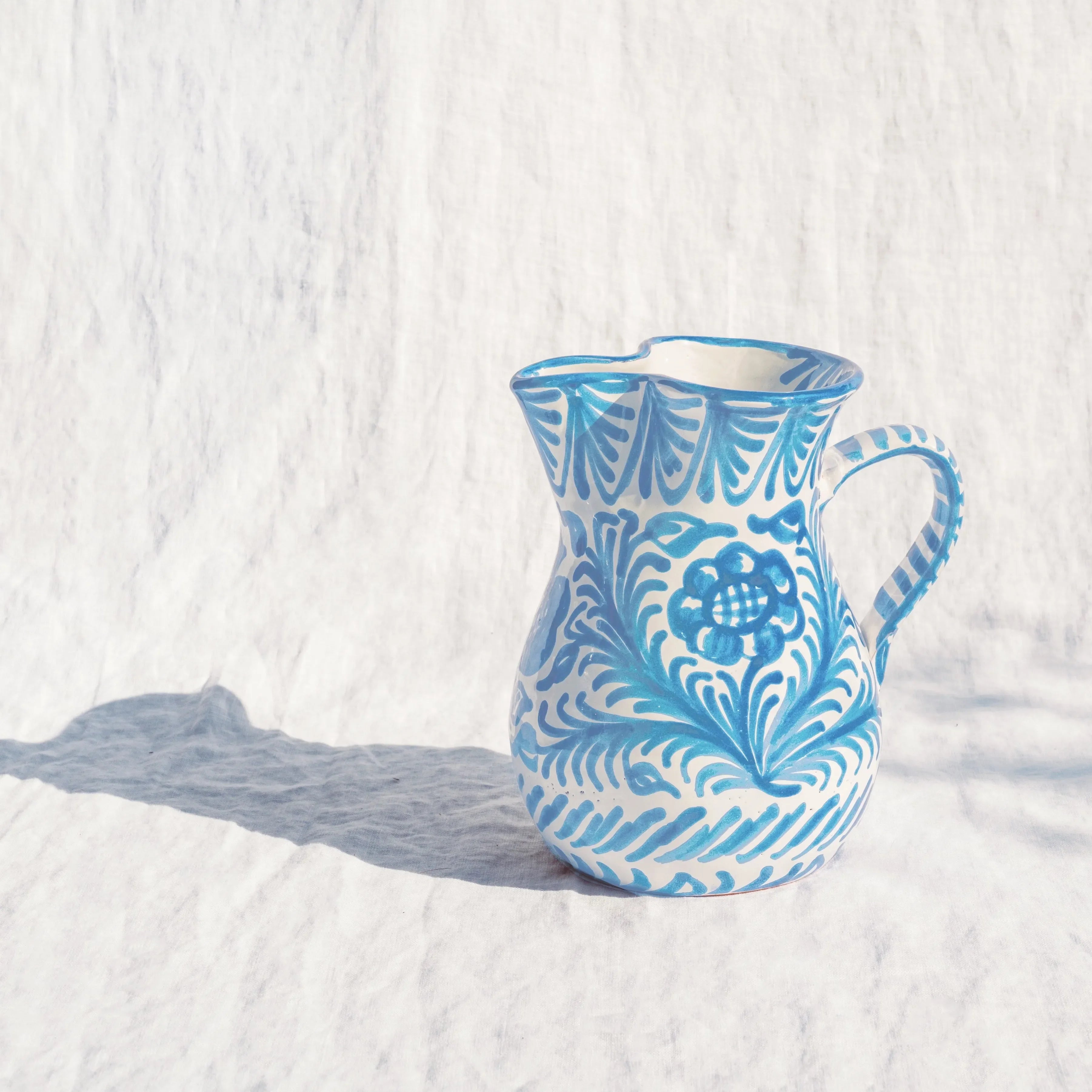Medium pitcher with hand painted designs - The Mayfair Hall