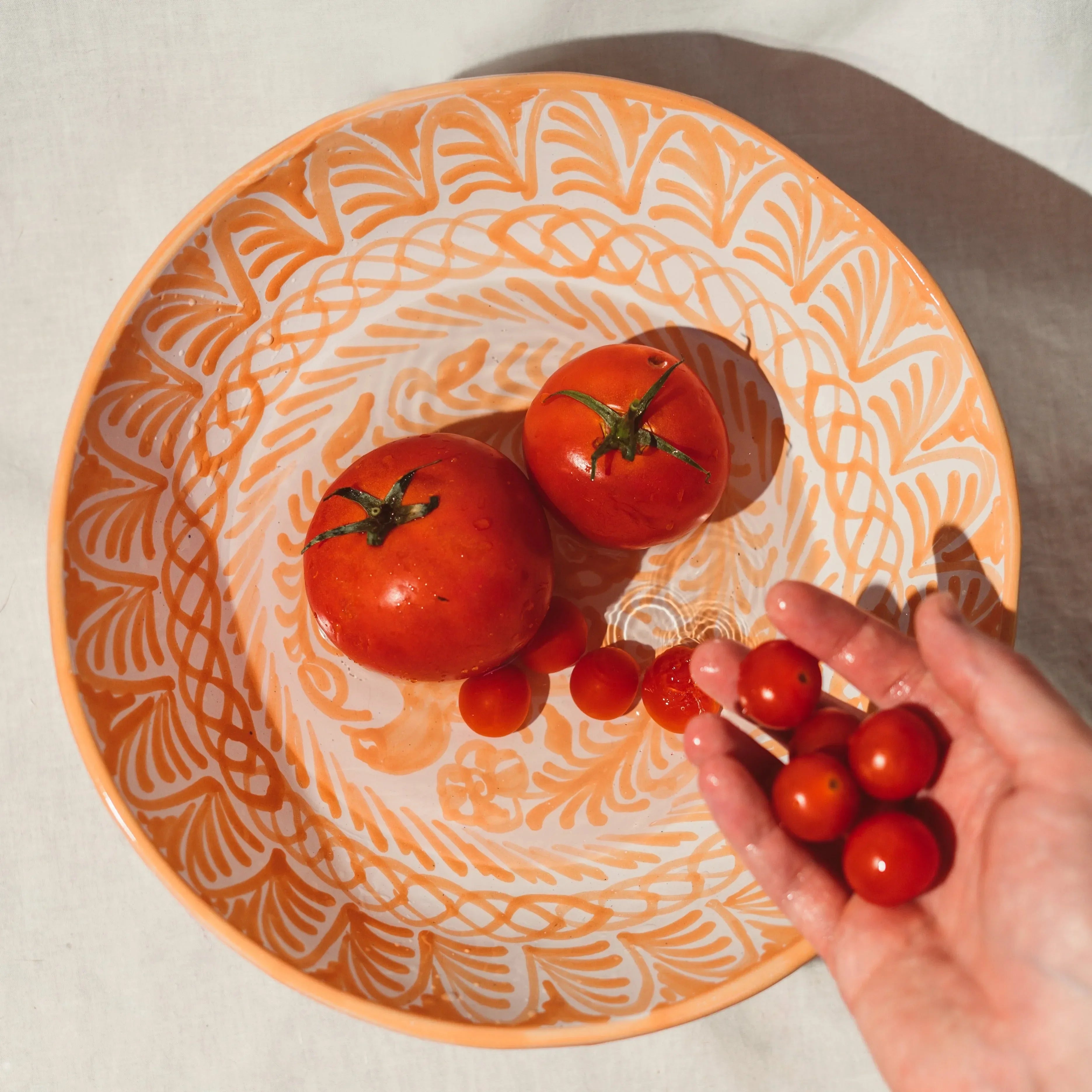 Large bowl with hand painted designs - The Mayfair Hall