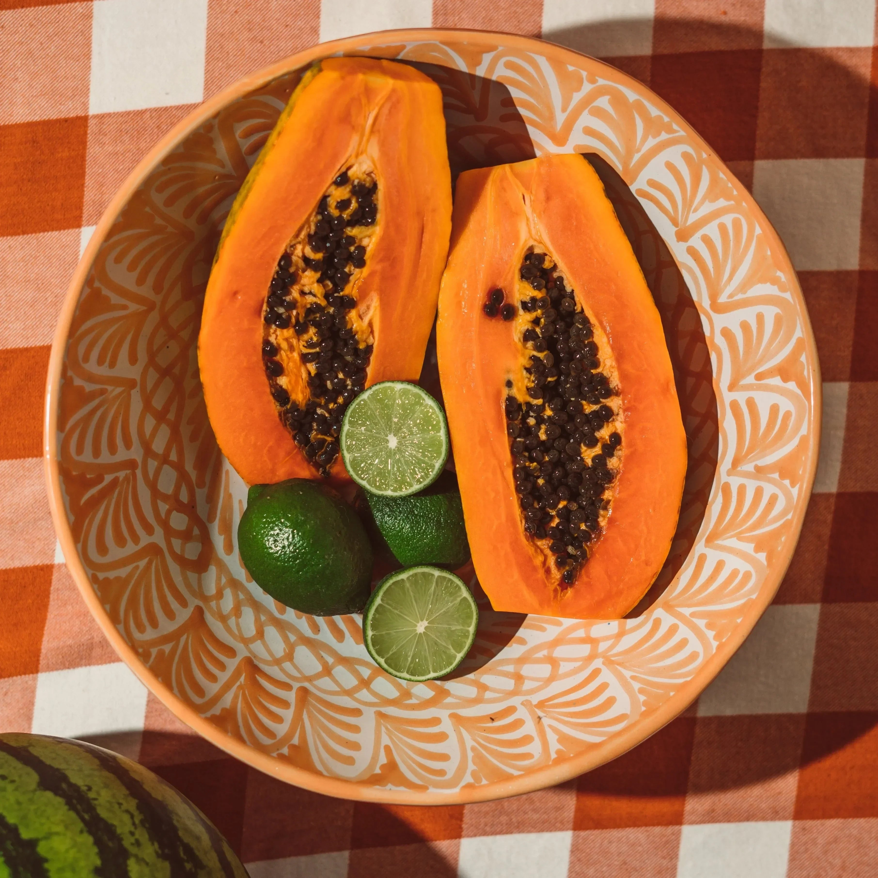 Large bowl with hand painted designs - The Mayfair Hall