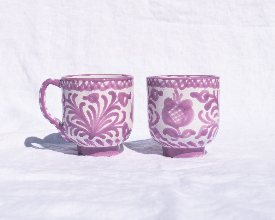 Mug with hand painted designs