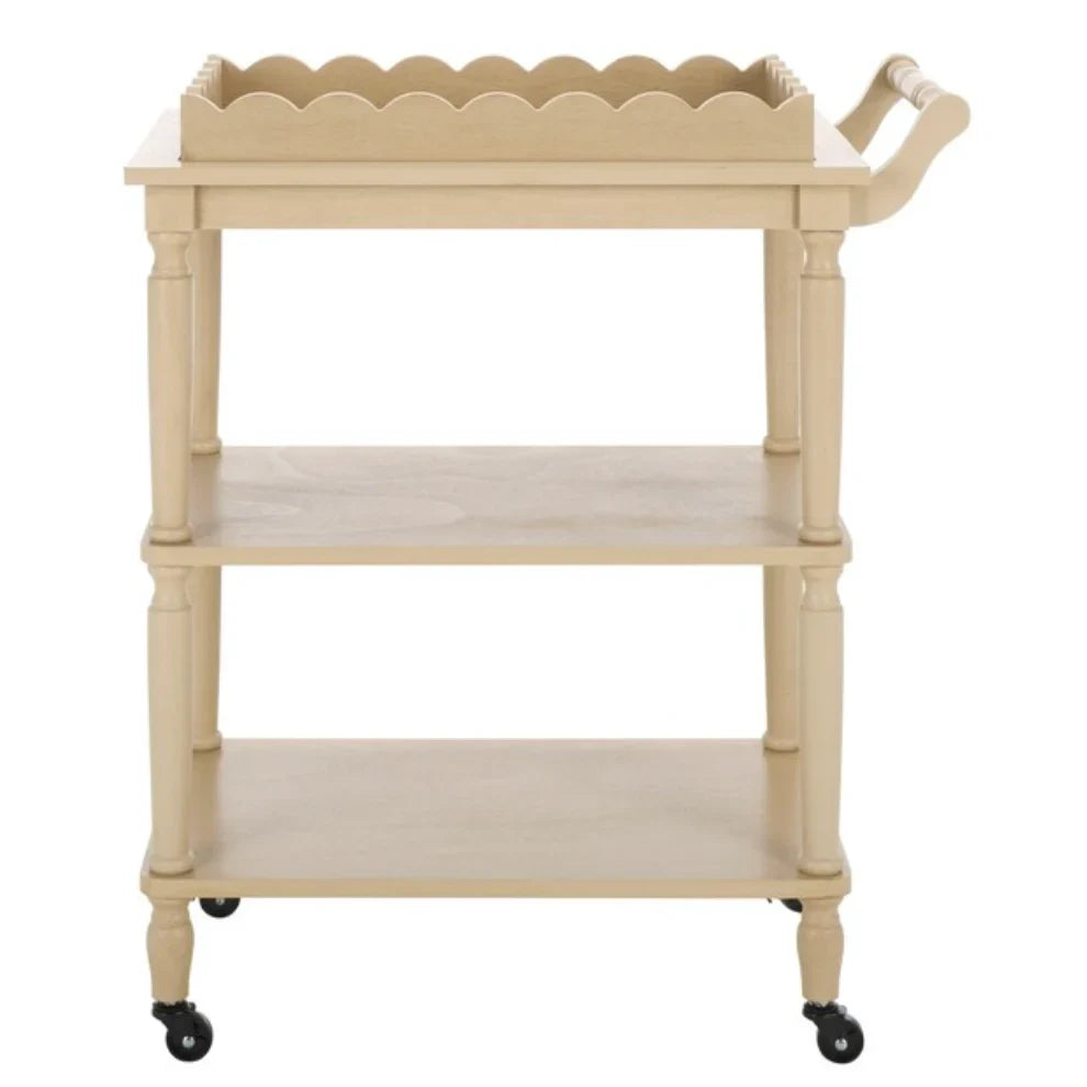 Haven 3 Tier Wood Dining Cart in Natural