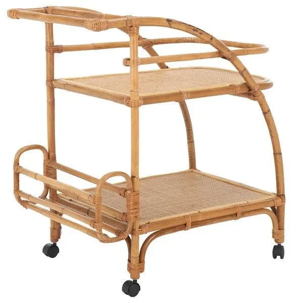 Treise Rattan Bar Cart in Natural - The Mayfair Hall