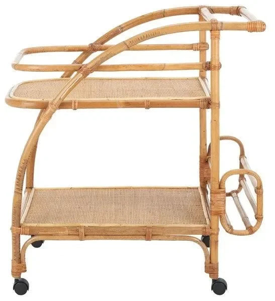 Treise Rattan Bar Cart in Natural - The Mayfair Hall