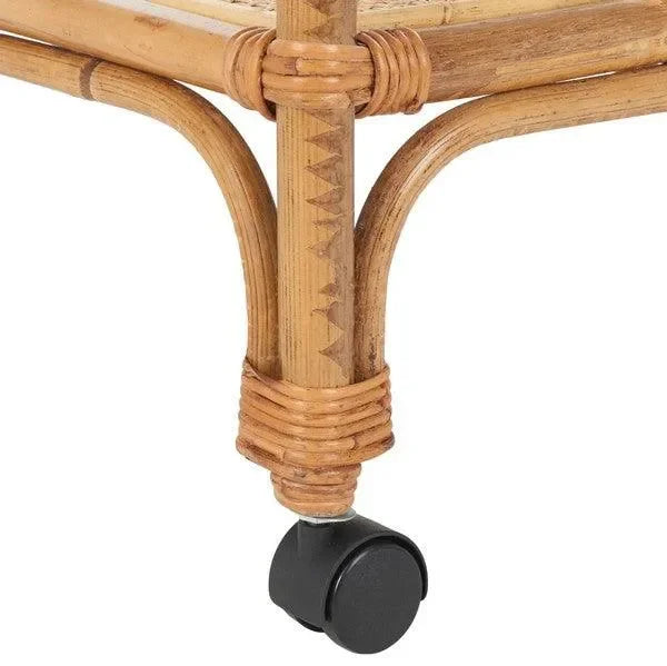 Treise Rattan Bar Cart in Natural - The Mayfair Hall