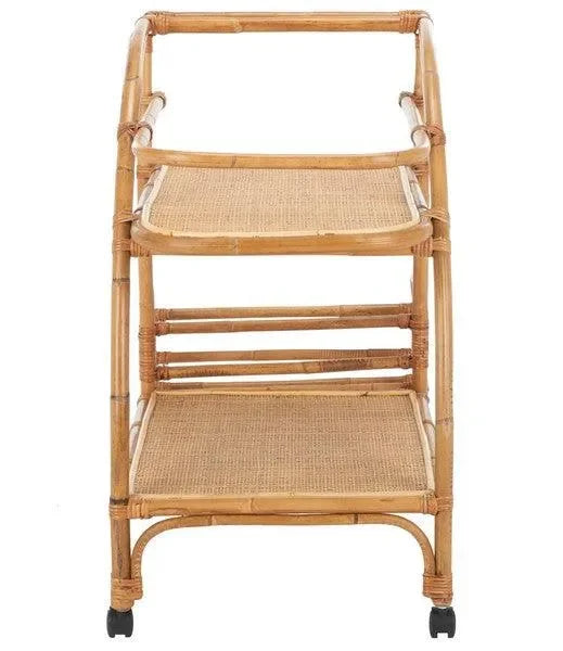 Treise Rattan Bar Cart in Natural - The Mayfair Hall