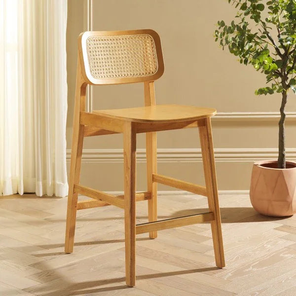Luz Cane Rattan Counter Stool in Natural - The Mayfair Hall