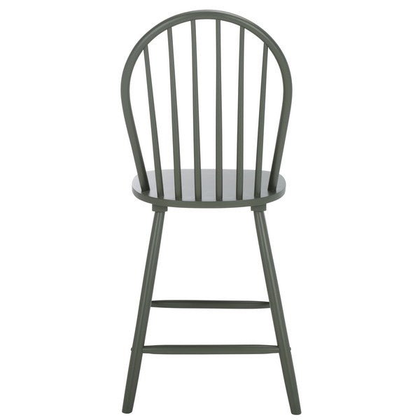 Omaha Wood Counter Stool in Dark Green