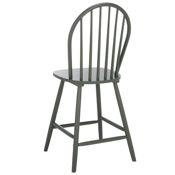 Omaha Wood Counter Stool in Dark Green