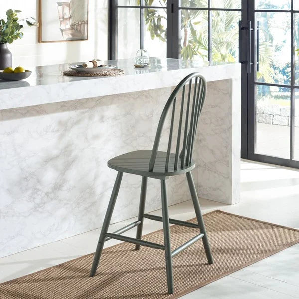 Omaha Wood Counter Stool in Dark Green