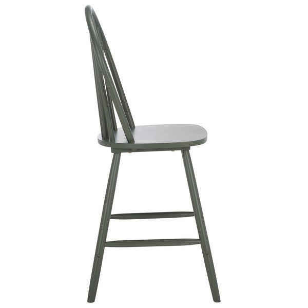 Omaha Wood Counter Stool in Dark Green