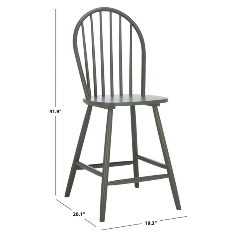 Omaha Wood Counter Stool in Dark Green